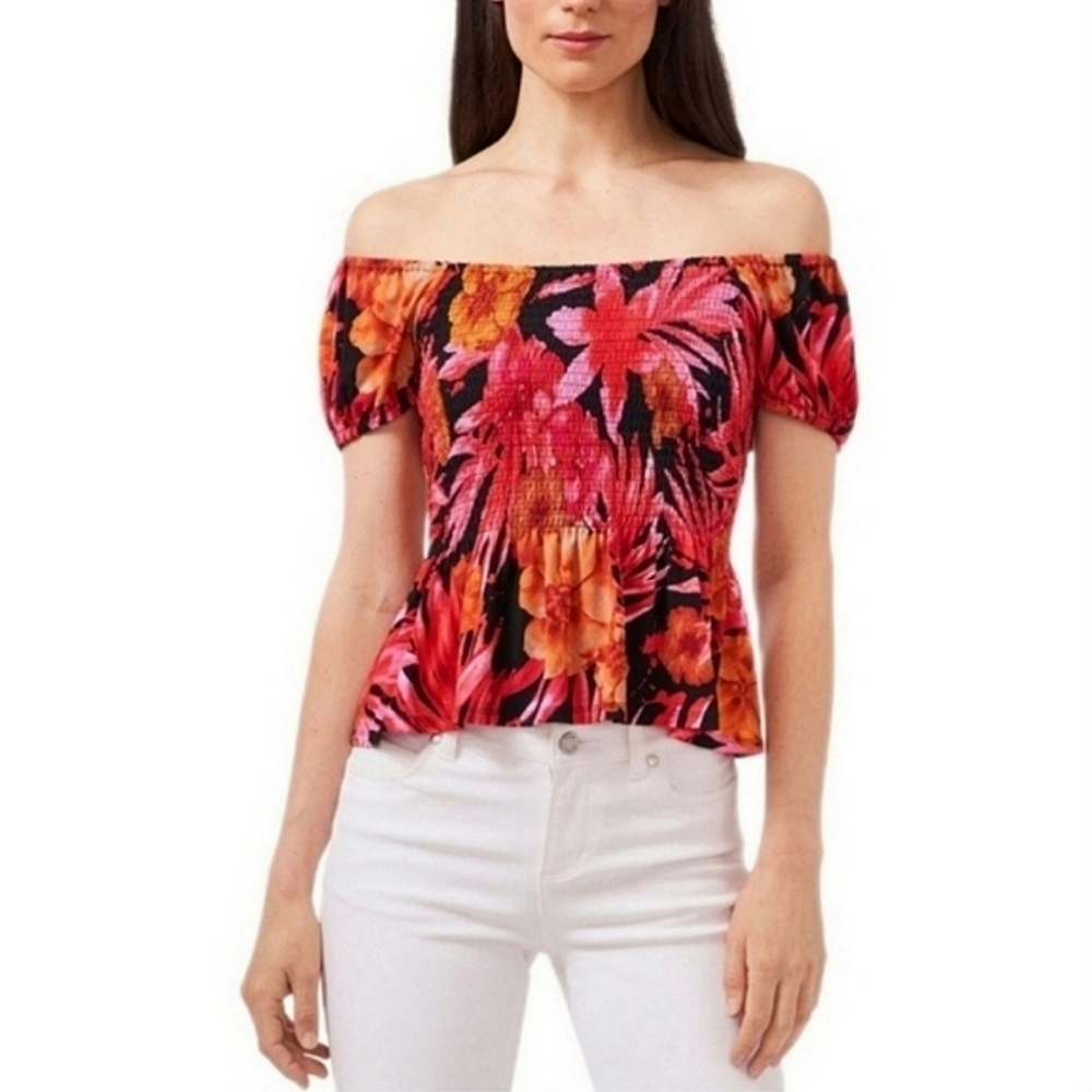 Riley & Rae Tropical Summer Top Womens Small